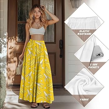 Amazon.com: Brosoneto Women's Long Maxi Skirts Casual Plus